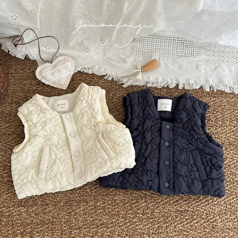 ベスト キッズベスト エンボスキルティングショートアウターベスト【mh0007914】