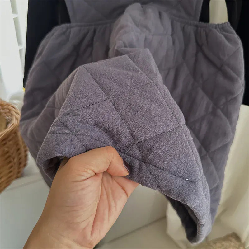 ノースリーブワンピース キッズワンピース キルティングフリルノースリーブ防寒ワンピース ジャンパースカート【mh0007916】