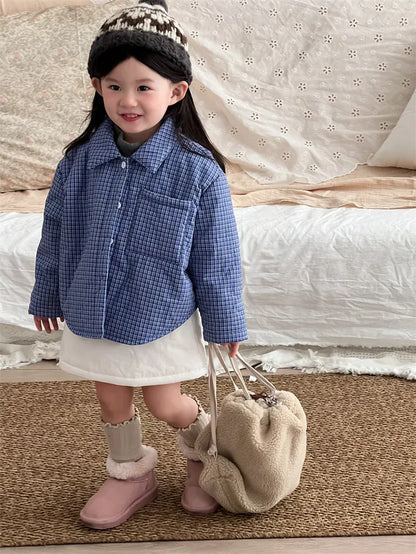 スカート キッズスカート パデッド防寒シンプル厚手台形スカート【mh0007918】