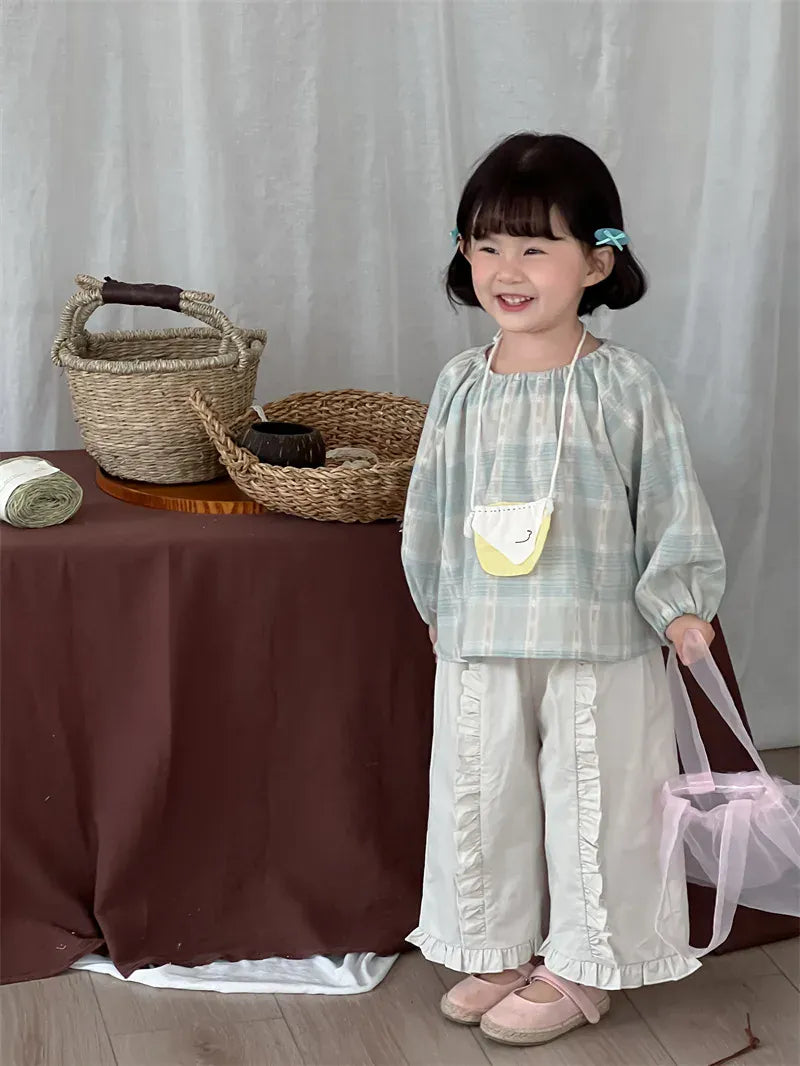 ロングパンツ・スウェットパンツ キッズパンツ センター裾フリルワイドルーズロングパンツ【mh0008901】