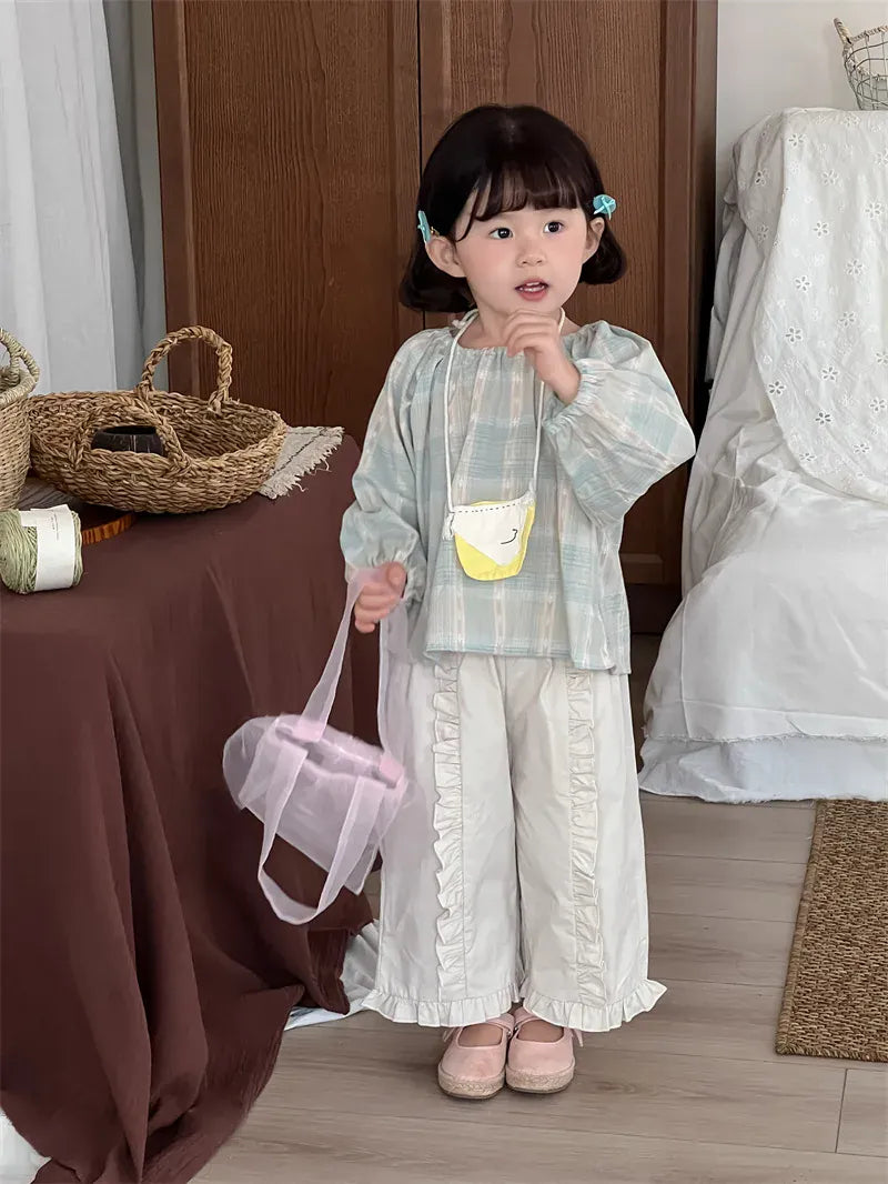 ロングパンツ・スウェットパンツ キッズパンツ センター裾フリルワイドルーズロングパンツ【mh0008901】