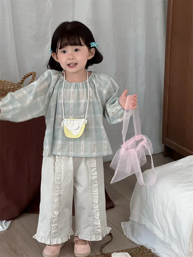 ロングパンツ・スウェットパンツ キッズパンツ センター裾フリルワイドルーズロングパンツ【mh0008901】