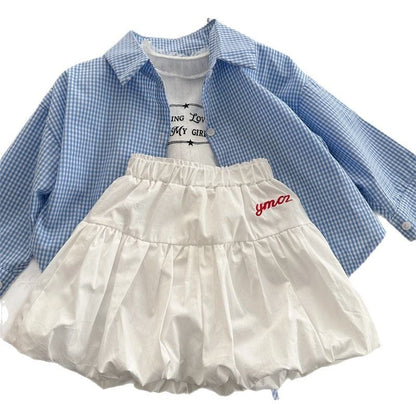 スカート キッズスカート レターロゴ刺繍ワンポイントバルーンスカート【mh0008977】