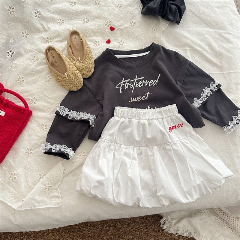 スカート キッズスカート レターロゴ刺繍ワンポイントバルーンスカート【mh0008977】