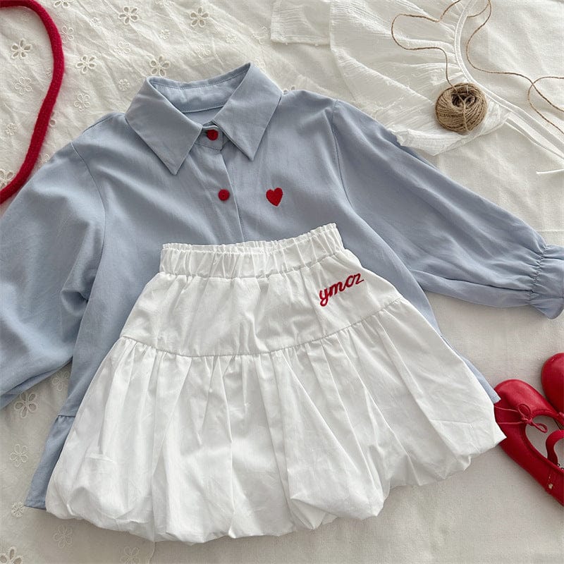 スカート キッズスカート レターロゴ刺繍ワンポイントバルーンスカート【mh0008977】