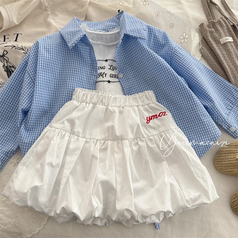 スカート キッズスカート レターロゴ刺繍ワンポイントバルーンスカート【mh0008977】