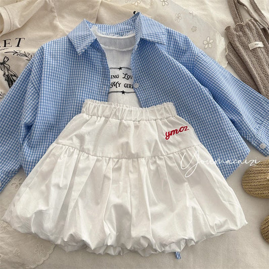 スカート キッズスカート レターロゴ刺繍ワンポイントバルーンスカート【mh0008977】