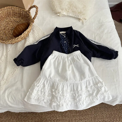 ショートコート・ジャケット・ジャンパー リボン刺繍サイドレースジップアップジャケット【mh0011252】