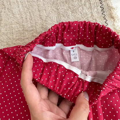 ロングパンツ・スウェットパンツ ドットプリントタックワイドパンツ【mh0011253】