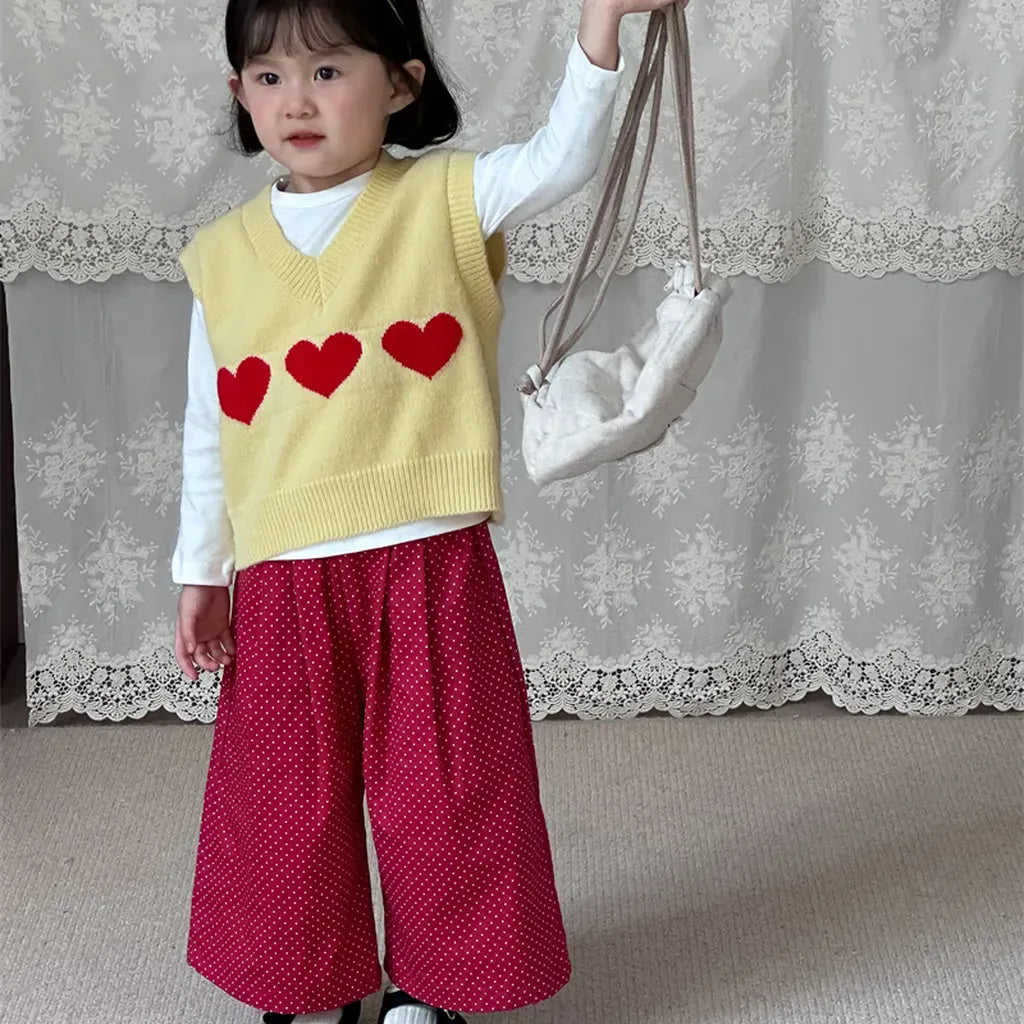 ロングパンツ・スウェットパンツ ドットプリントタックワイドパンツ【mh0011253】