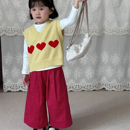 ロングパンツ・スウェットパンツ ドットプリントタックワイドパンツ【mh0011253】