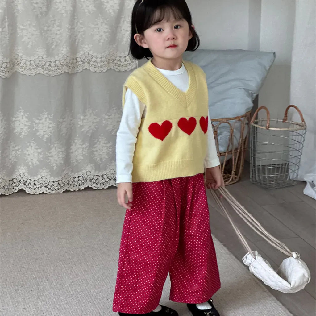 ロングパンツ・スウェットパンツ ドットプリントタックワイドパンツ【mh0011253】