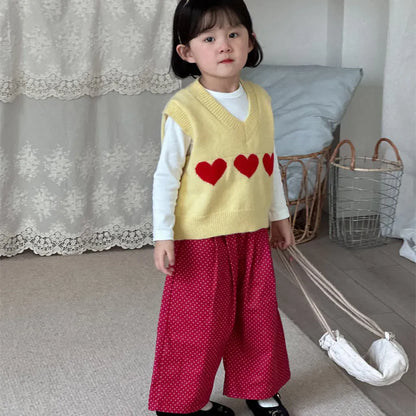 ロングパンツ・スウェットパンツ ドットプリントタックワイドパンツ【mh0011253】