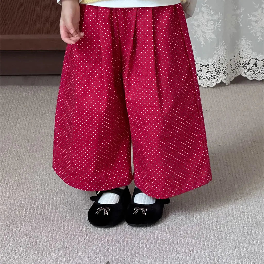 ロングパンツ・スウェットパンツ ドットプリントタックワイドパンツ【mh0011253】