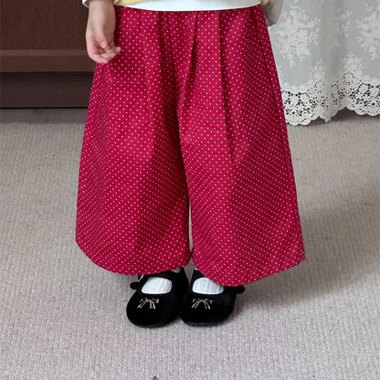 ロングパンツ・スウェットパンツ ドットプリントタックワイドパンツ【mh0011253】