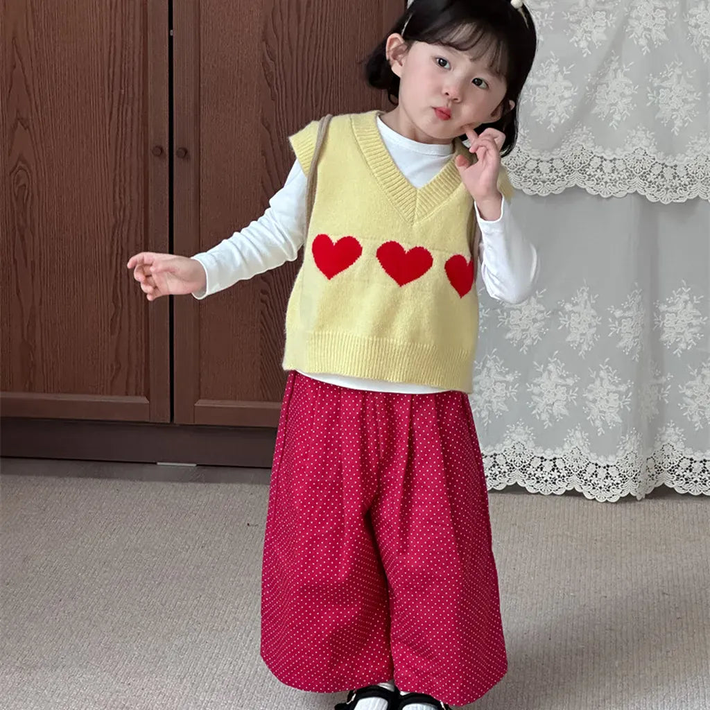 ロングパンツ・スウェットパンツ ドットプリントタックワイドパンツ【mh0011253】