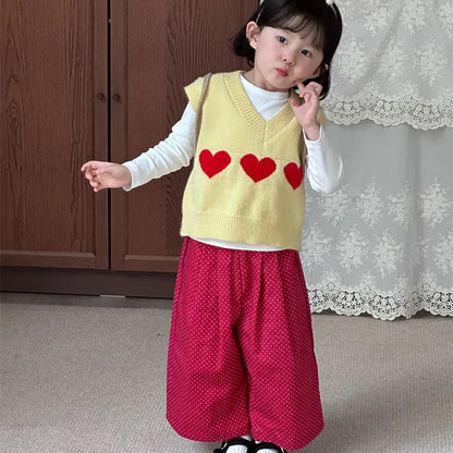 ロングパンツ・スウェットパンツ ドットプリントタックワイドパンツ【mh0011253】