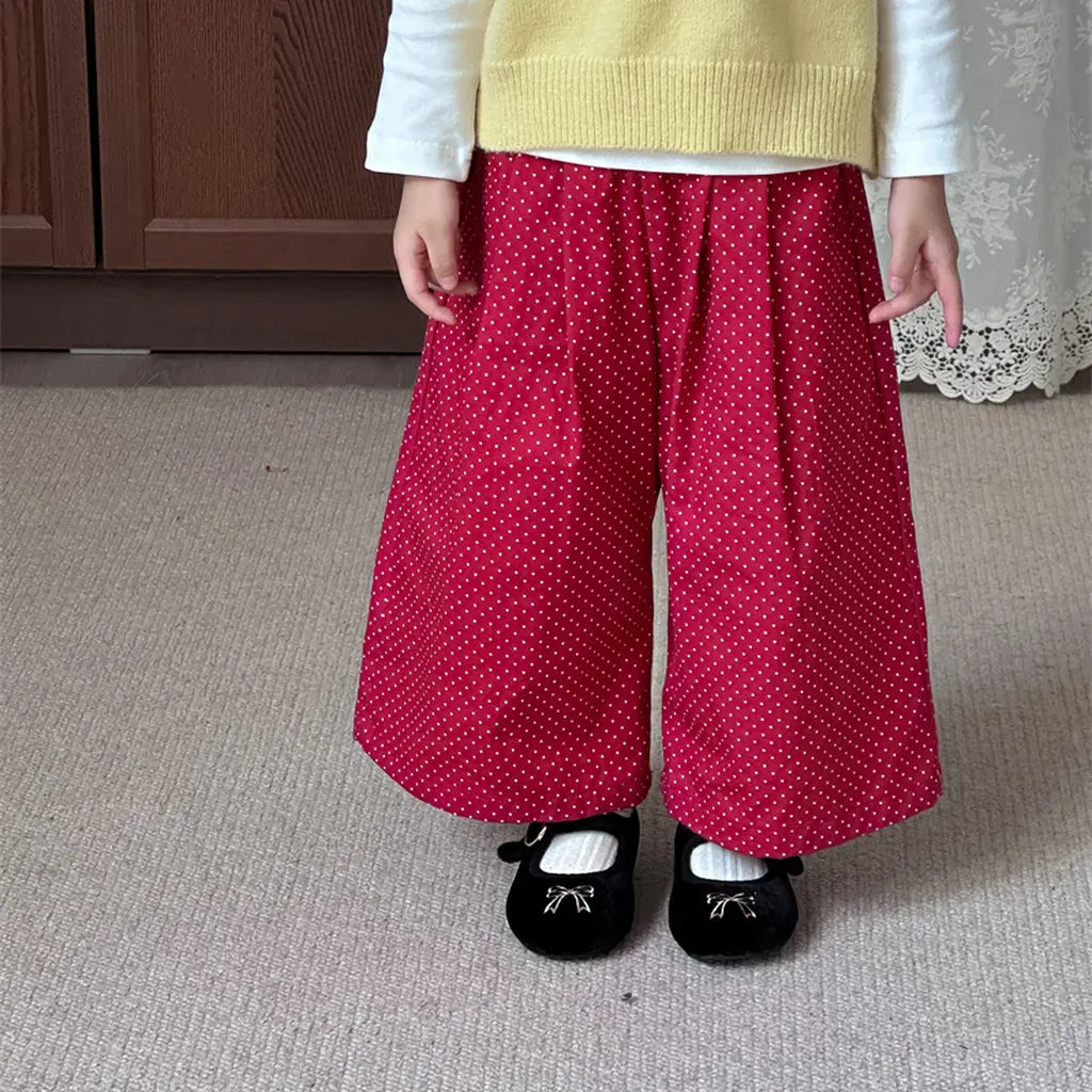 ロングパンツ・スウェットパンツ ドットプリントタックワイドパンツ【mh0011253】