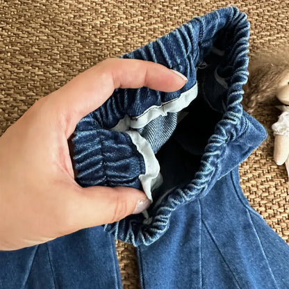 デニムパンツ 切替デザインデニムフレアベルボトムパンツ【mh0011256】