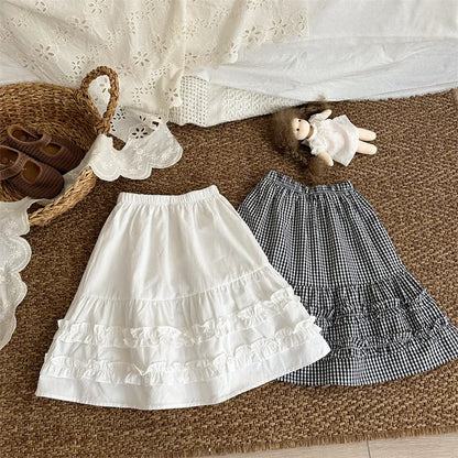 スカート ギンガムチェックフリルティアードスカート【mh0011258】