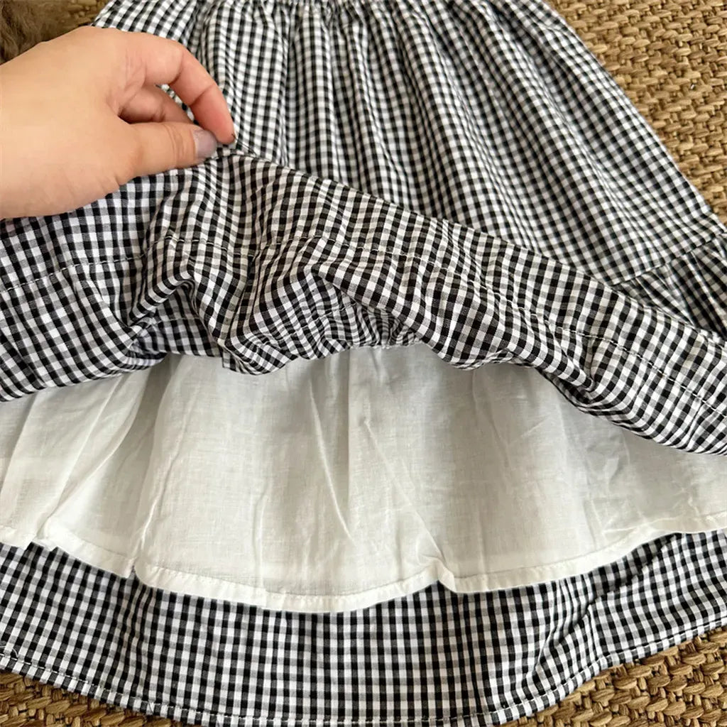 スカート ギンガムチェックフリルティアードスカート【mh0011258】