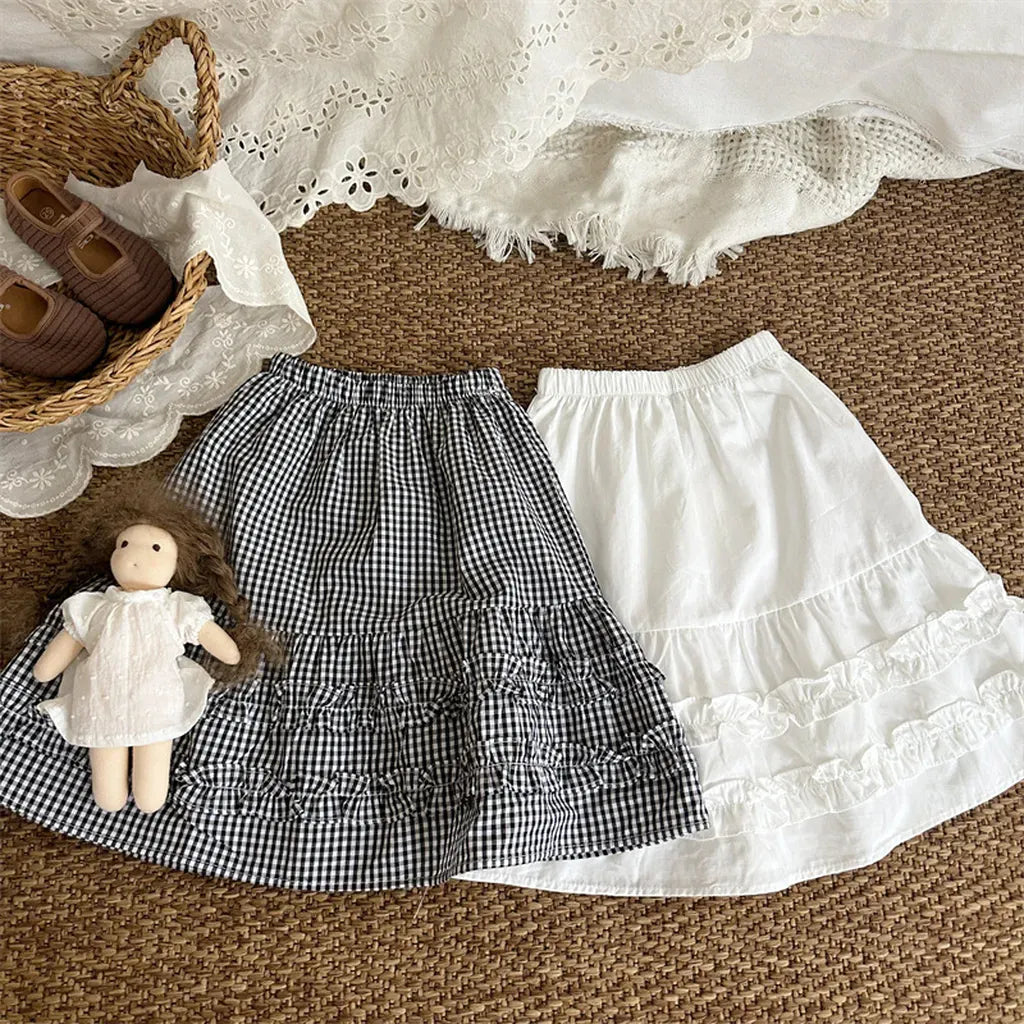 スカート ギンガムチェックフリルティアードスカート【mh0011258】