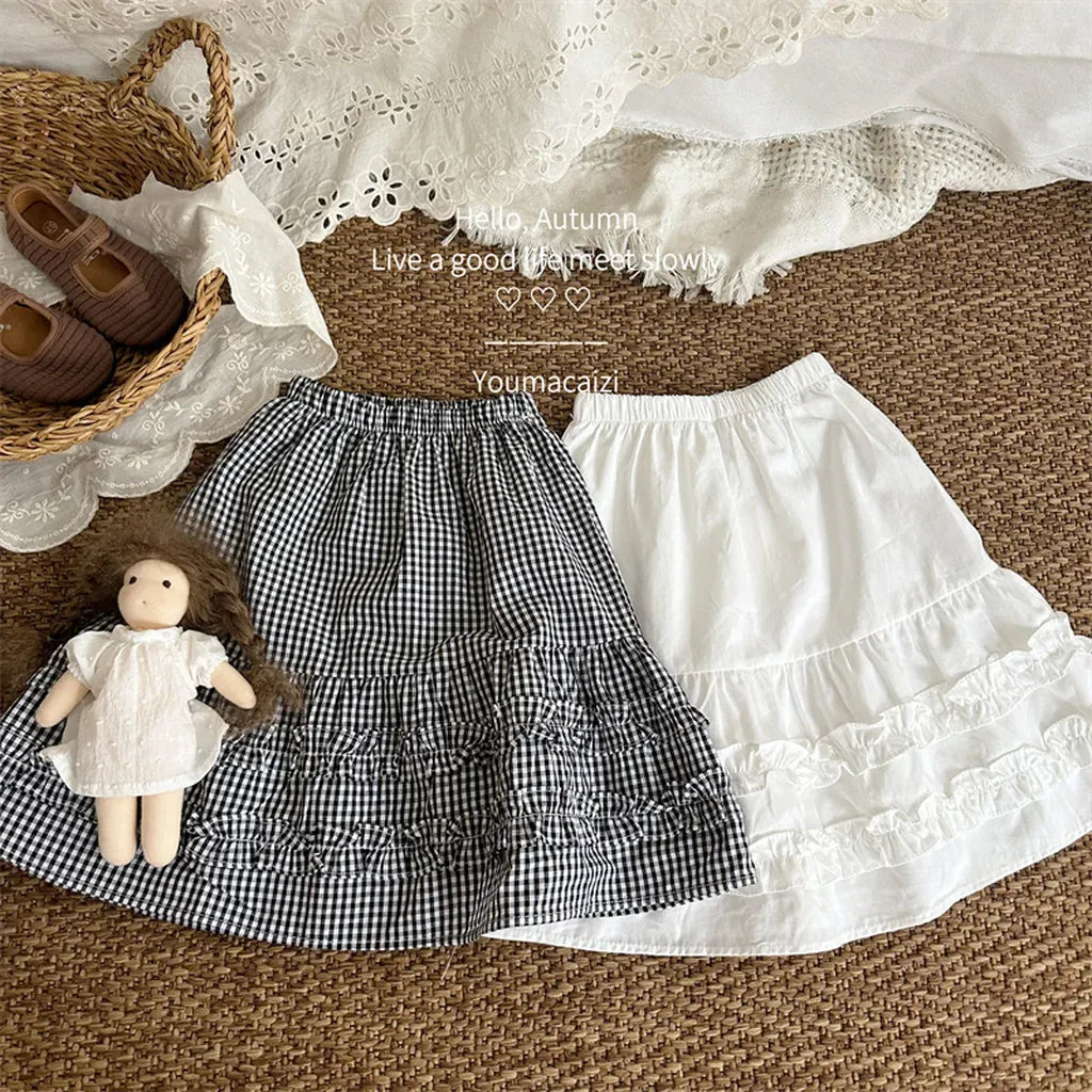 スカート ギンガムチェックフリルティアードスカート【mh0011258】