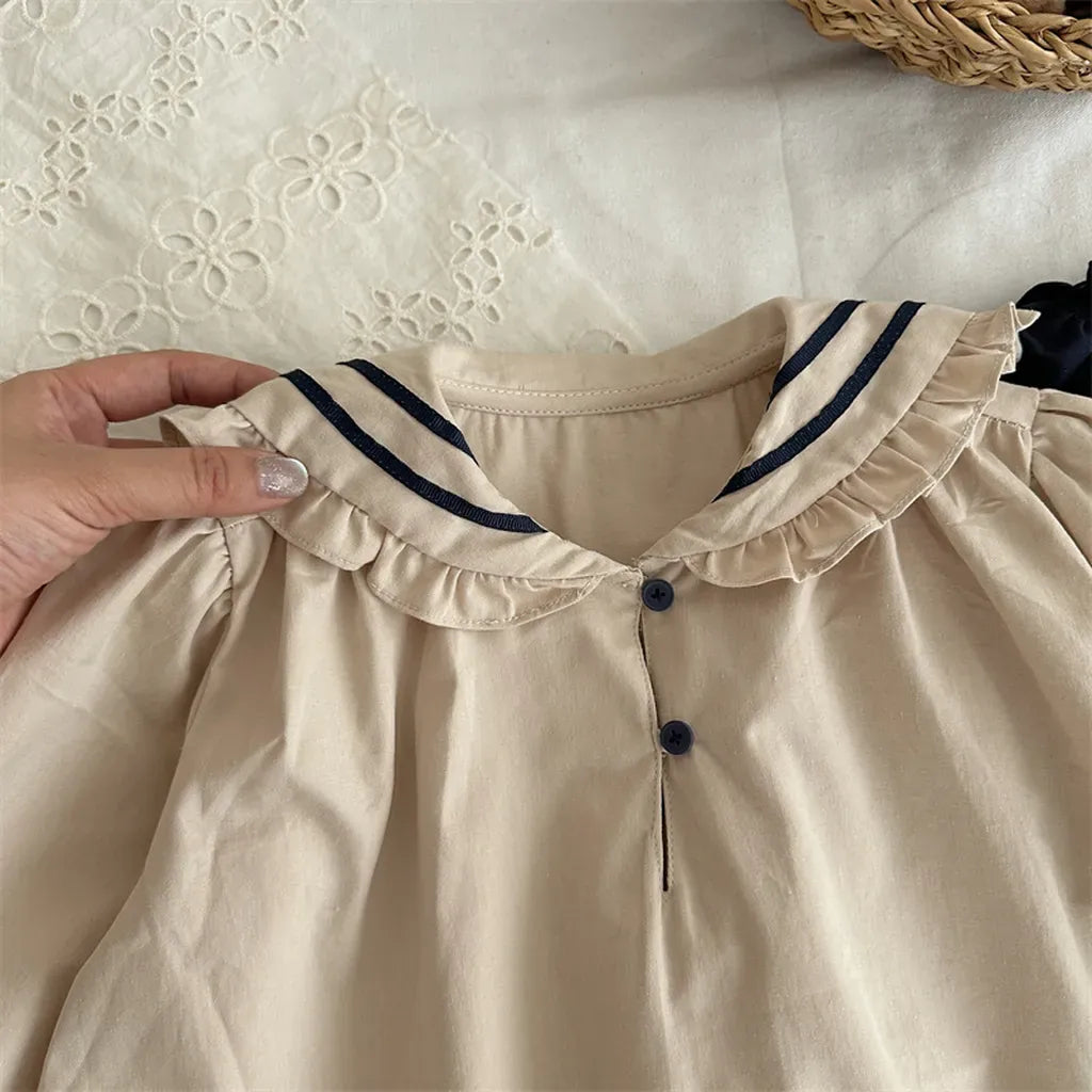 長袖ワンピース セーラーカラー長袖ワンピース【mh0011261】