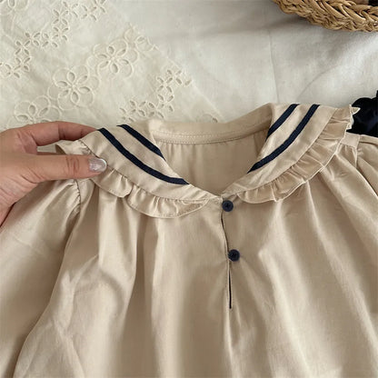 長袖ワンピース セーラーカラー長袖ワンピース【mh0011261】