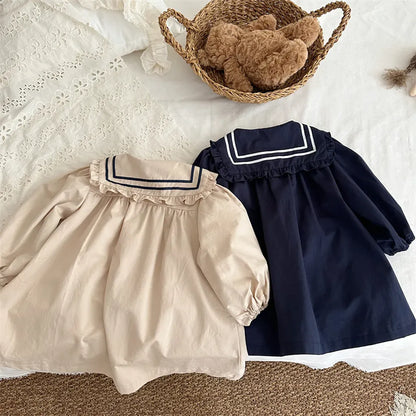 長袖ワンピース セーラーカラー長袖ワンピース【mh0011261】