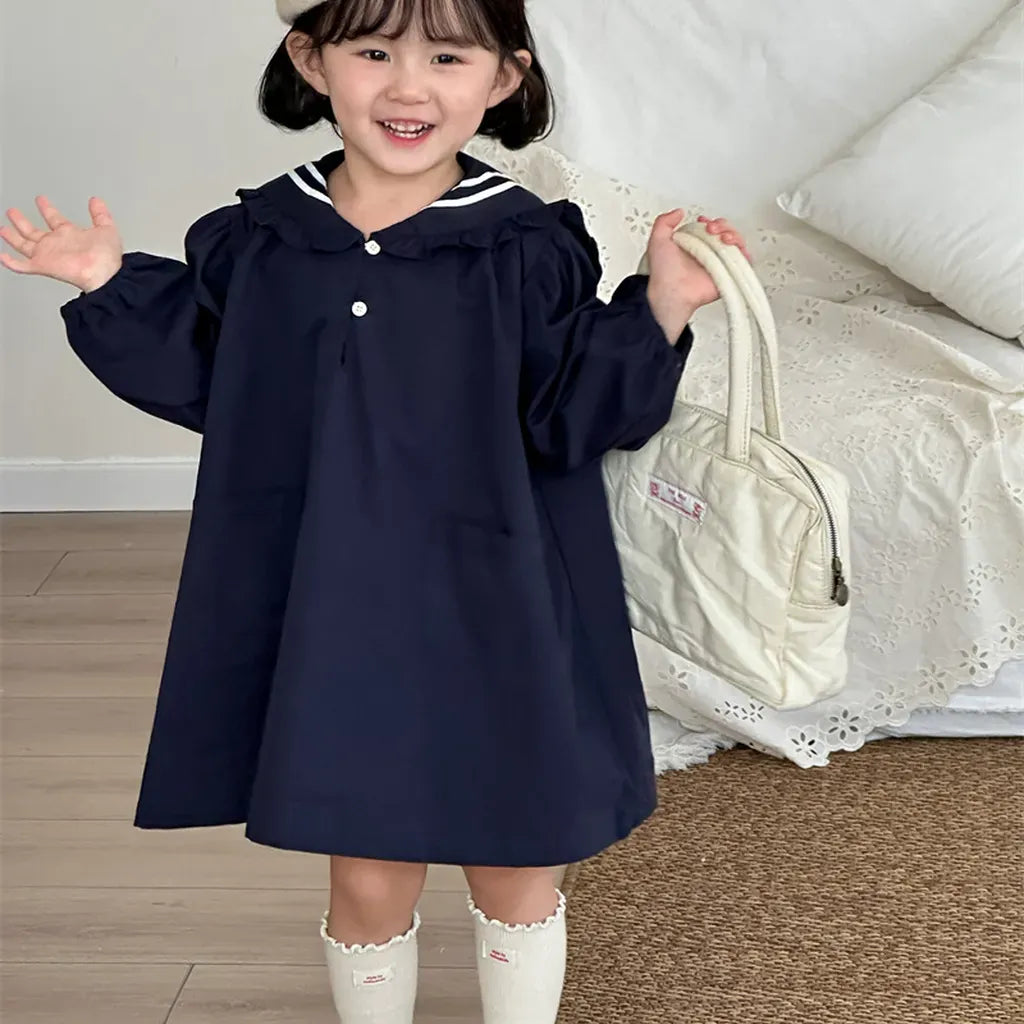 長袖ワンピース セーラーカラー長袖ワンピース【mh0011261】