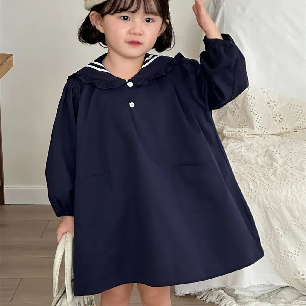 長袖ワンピース セーラーカラー長袖ワンピース【mh0011261】