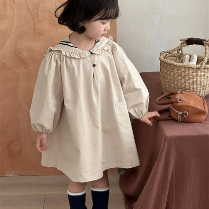 長袖ワンピース セーラーカラー長袖ワンピース【mh0011261】