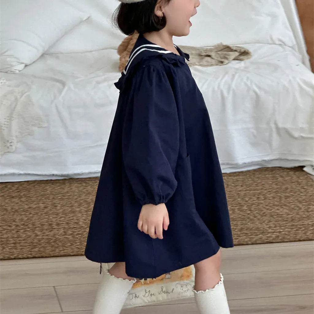 長袖ワンピース セーラーカラー長袖ワンピース【mh0011261】