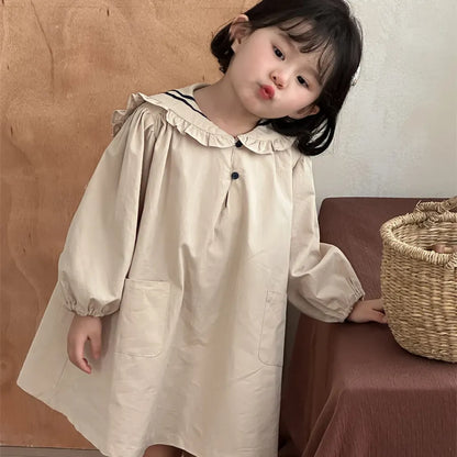 長袖ワンピース セーラーカラー長袖ワンピース【mh0011261】