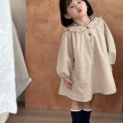 長袖ワンピース セーラーカラー長袖ワンピース【mh0011261】