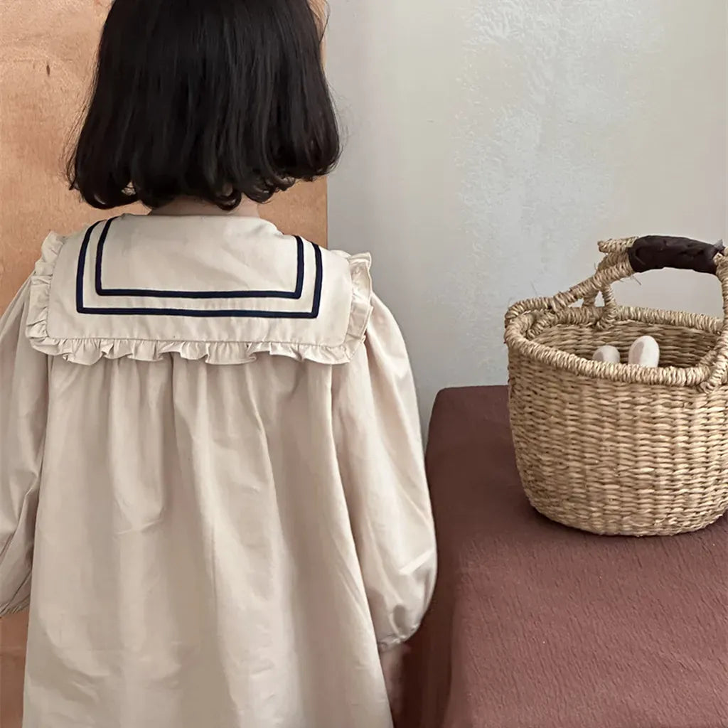 長袖ワンピース セーラーカラー長袖ワンピース【mh0011261】