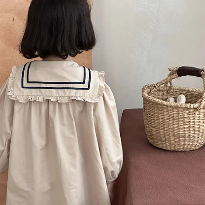 長袖ワンピース セーラーカラー長袖ワンピース【mh0011261】