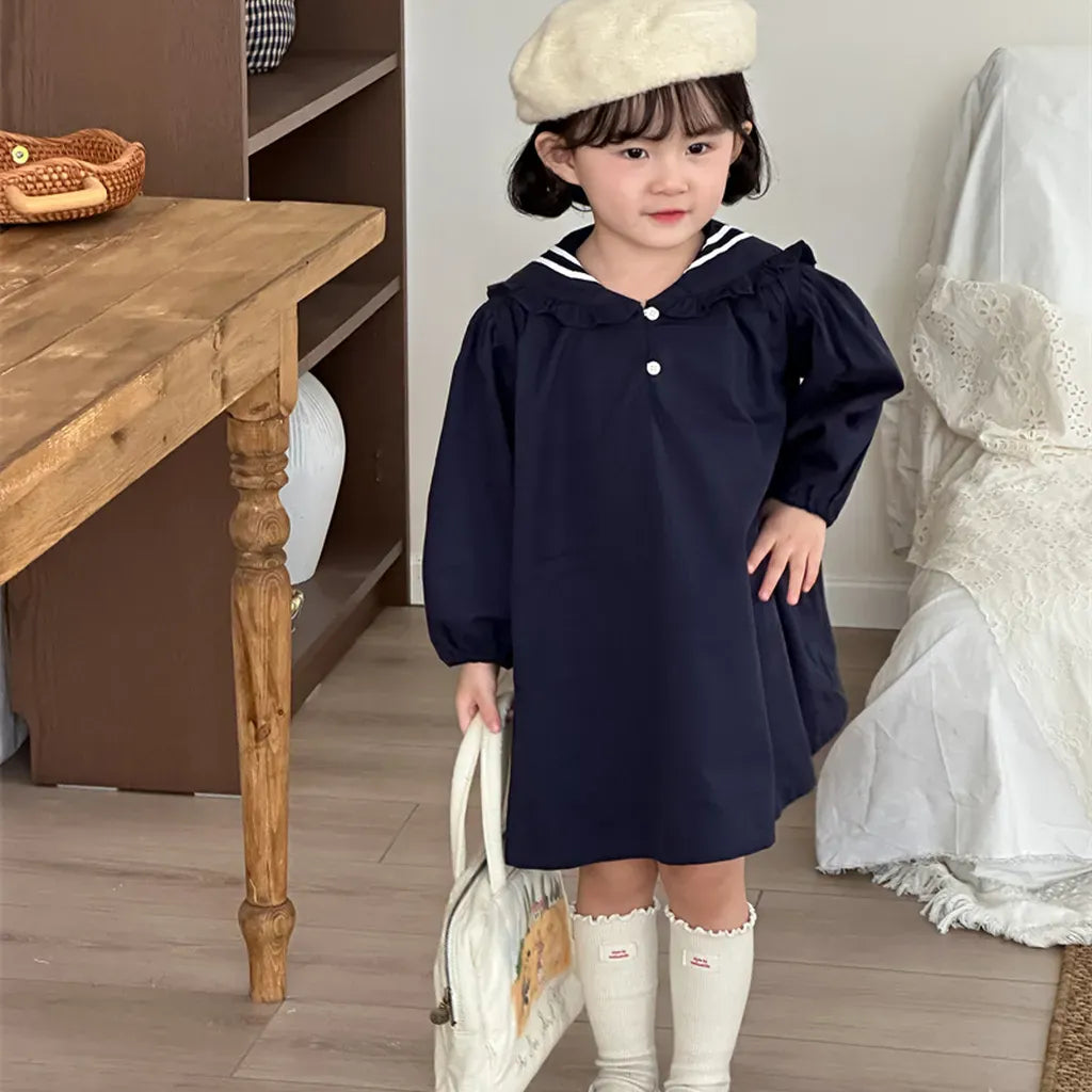 長袖ワンピース セーラーカラー長袖ワンピース【mh0011261】