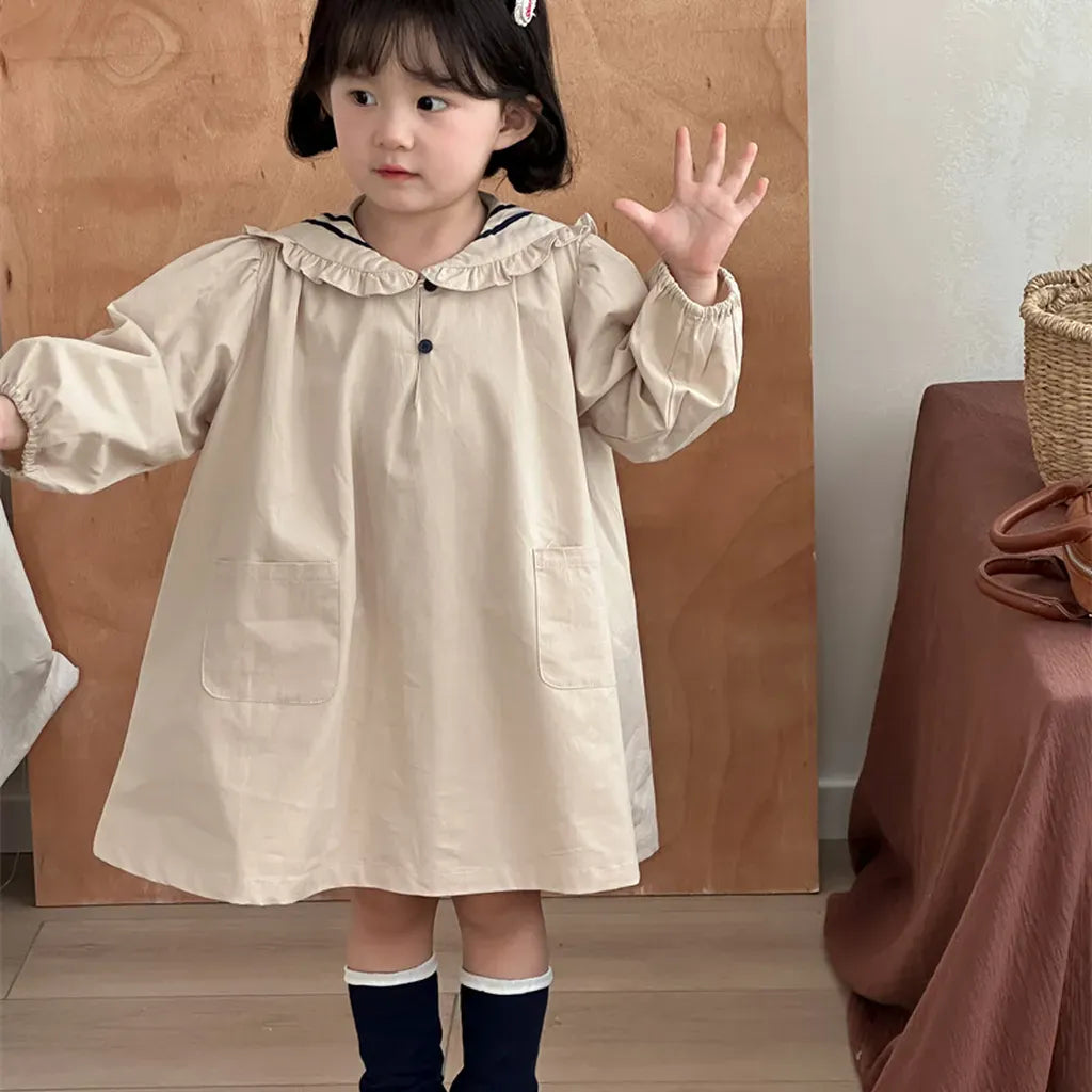 長袖ワンピース セーラーカラー長袖ワンピース【mh0011261】