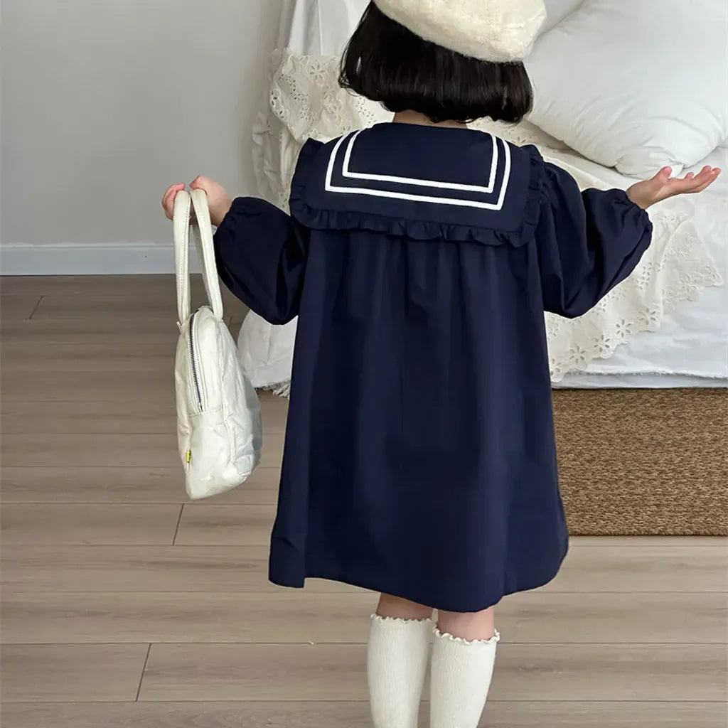 長袖ワンピース セーラーカラー長袖ワンピース【mh0011261】