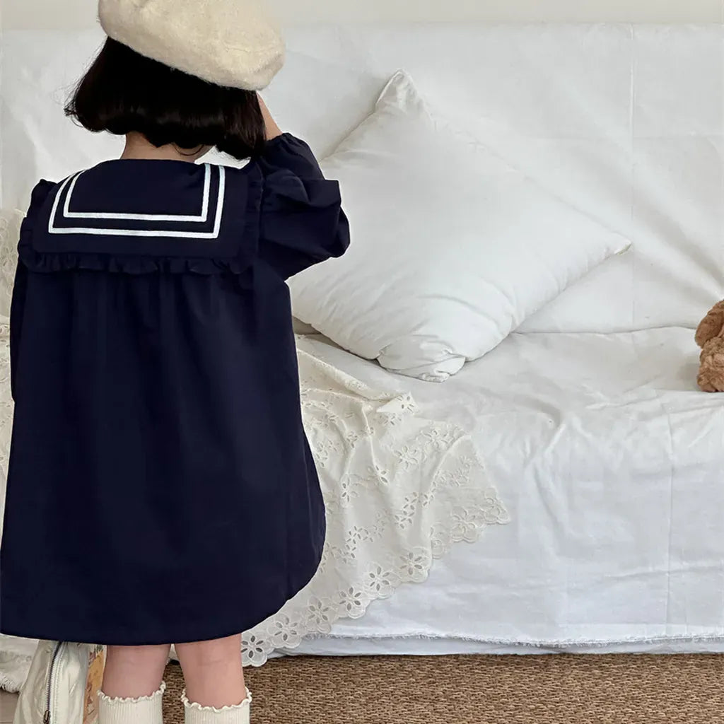 長袖ワンピース セーラーカラー長袖ワンピース【mh0011261】