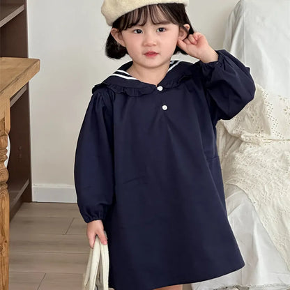 長袖ワンピース セーラーカラー長袖ワンピース【mh0011261】