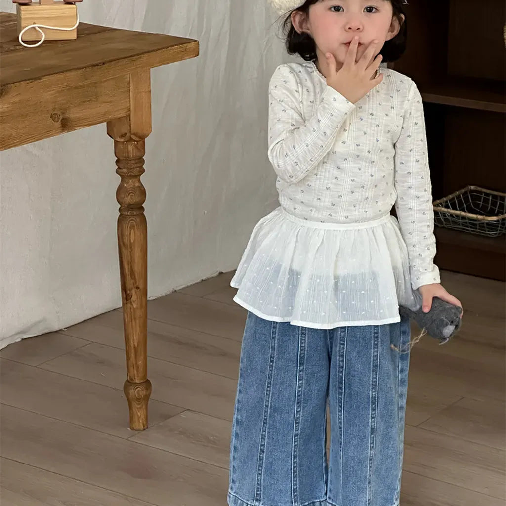 デニムパンツ センターラインデニムワイドパンツ【mh0011263】