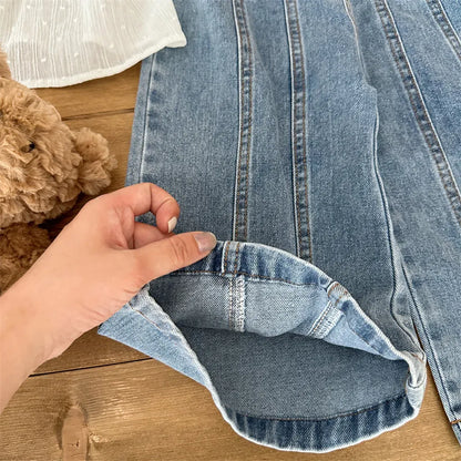 デニムパンツ センターラインデニムワイドパンツ【mh0011263】