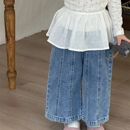 デニムパンツ センターラインデニムワイドパンツ【mh0011263】