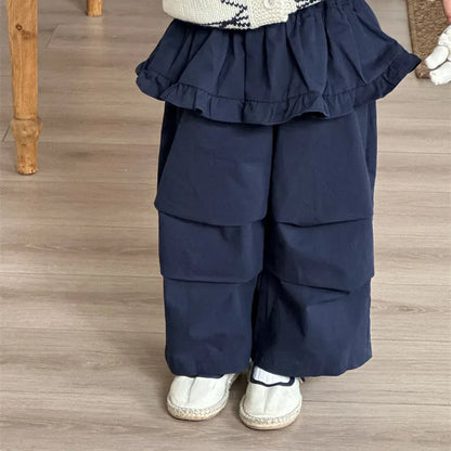 ロングパンツ・スウェットパンツ フリルウエストワイドパンツ【mh0011264】