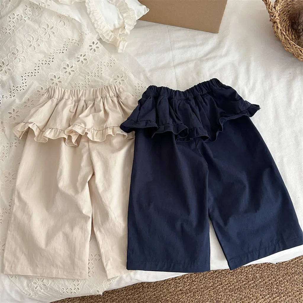 ロングパンツ・スウェットパンツ フリルウエストワイドパンツ【mh0011264】