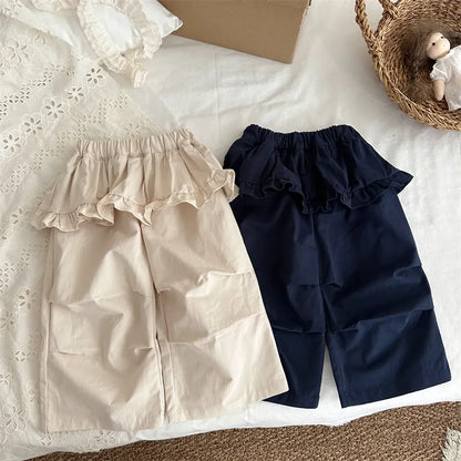 ロングパンツ・スウェットパンツ フリルウエストワイドパンツ【mh0011264】