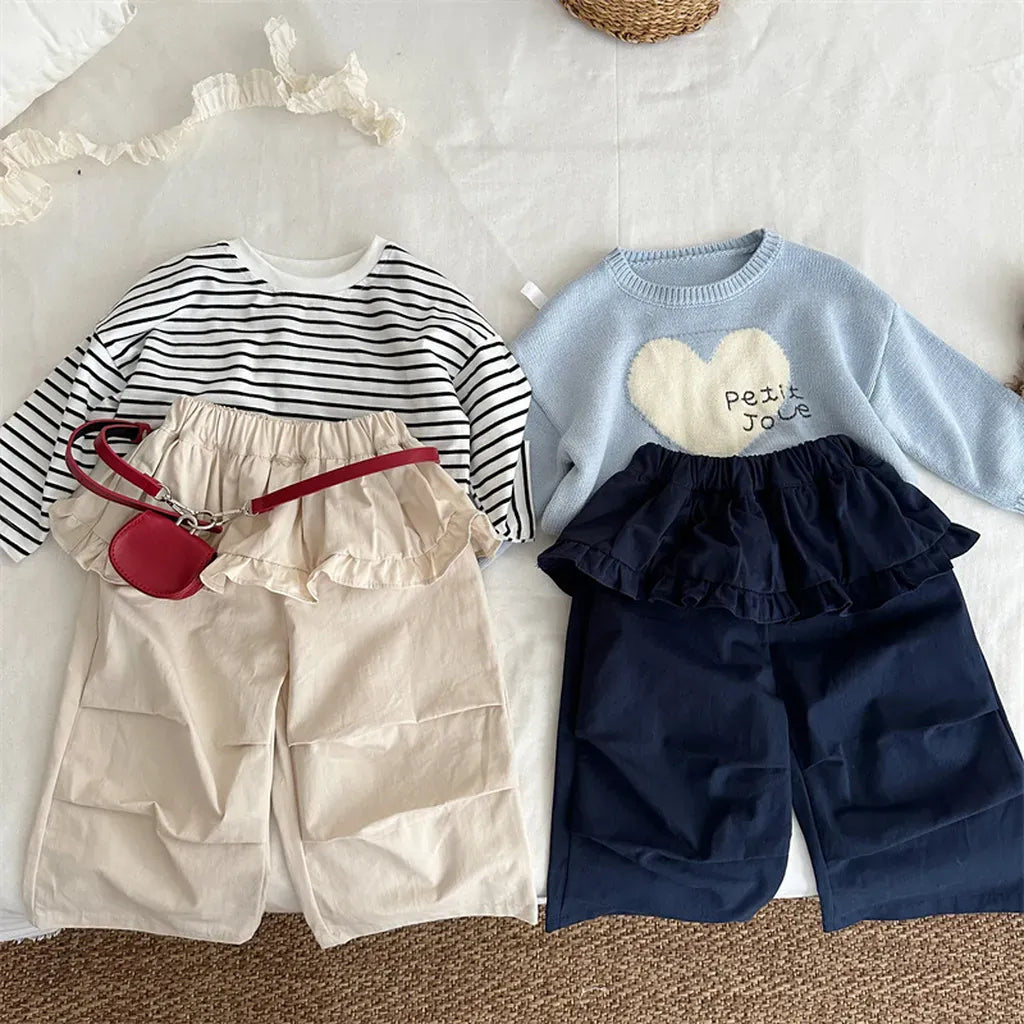 ロングパンツ・スウェットパンツ フリルウエストワイドパンツ【mh0011264】